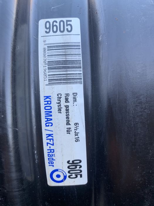 6,5jx16 et40 chrysler oryginal wzmacniane