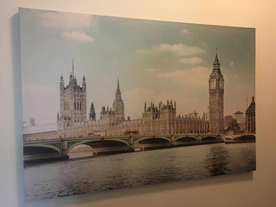 Quadro Relógio Big Ben Ponte Palácio Westminster Londres Reino Unido