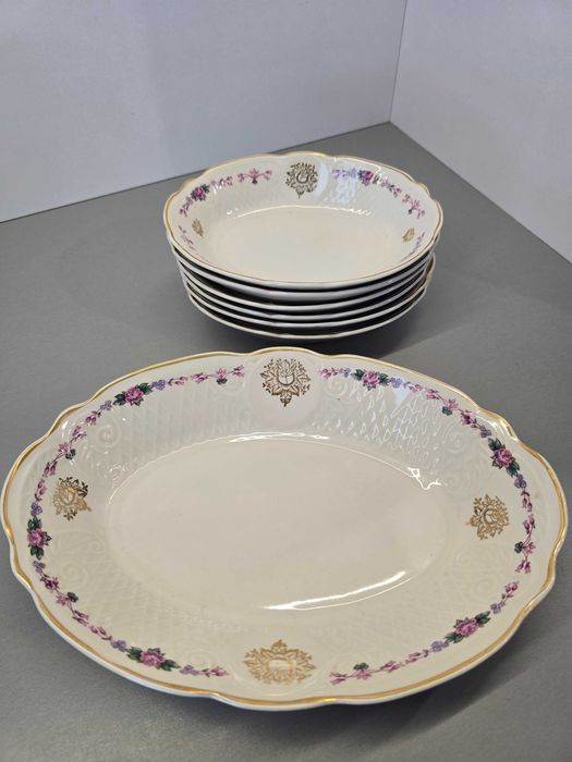 Stara Porcelana lata 60-te zestaw salaterek Korosten 6 plus 1.