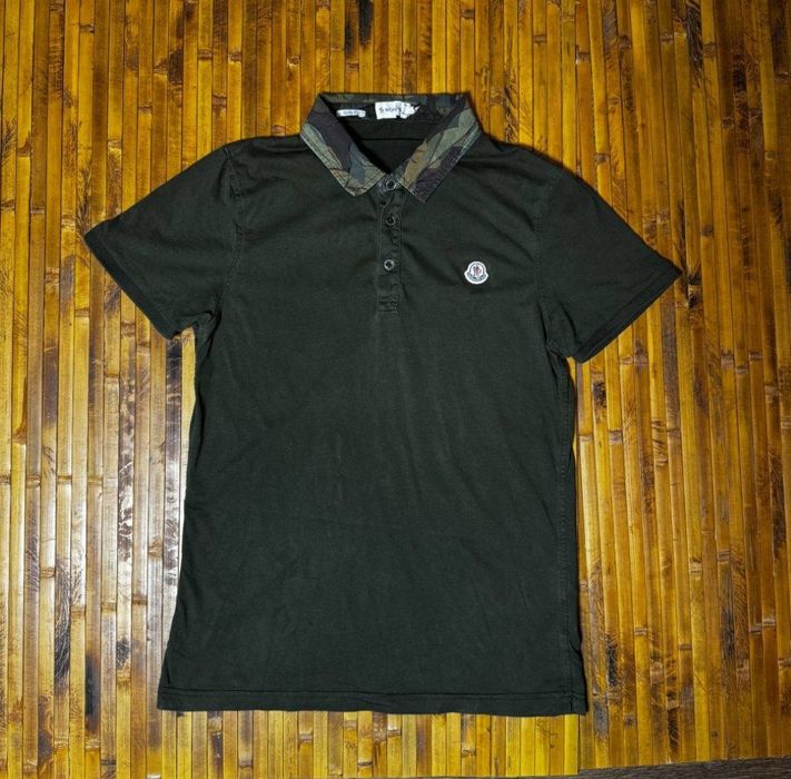 Moncler polo оригинал зелёного цвета
