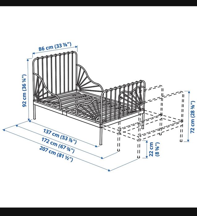 Łóżko dla dzieci Ikea Minnen z materacem