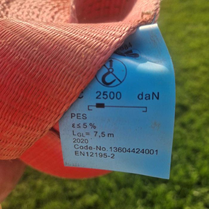 Pas transportowy WHURT - 7,5 + klamra 0,5m - 2500kg - 5000kg - TUV
