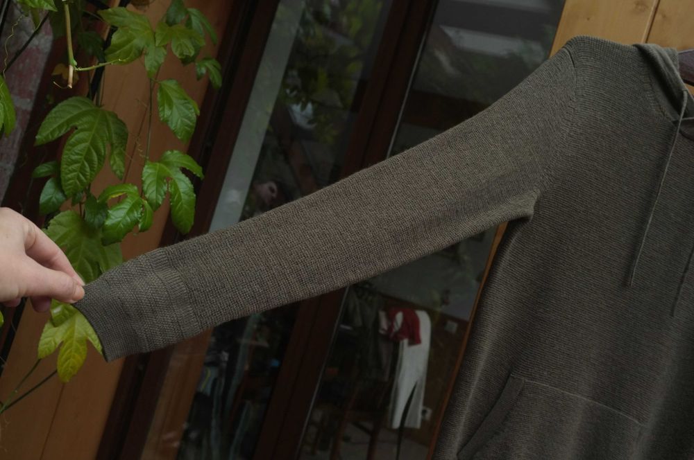 zielony zimowy sweter bluza Allsaints 100% merino Ivar Hoody premium