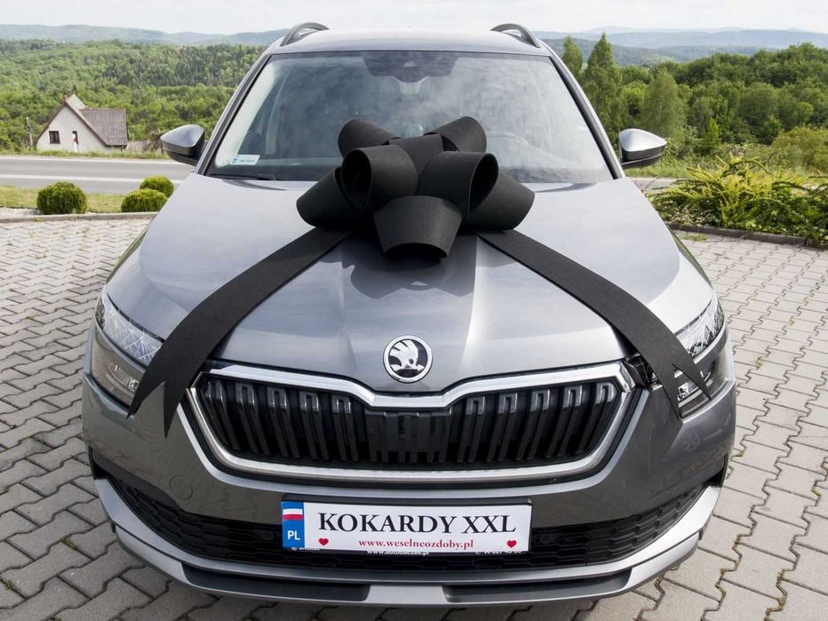 DUŻA NIEBIESKA KOKARDA do salonu samochodowego na auto PREZENT