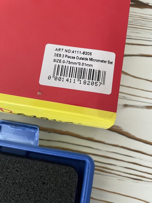 Набор микрометров 0-75мм Dasqua, Италия