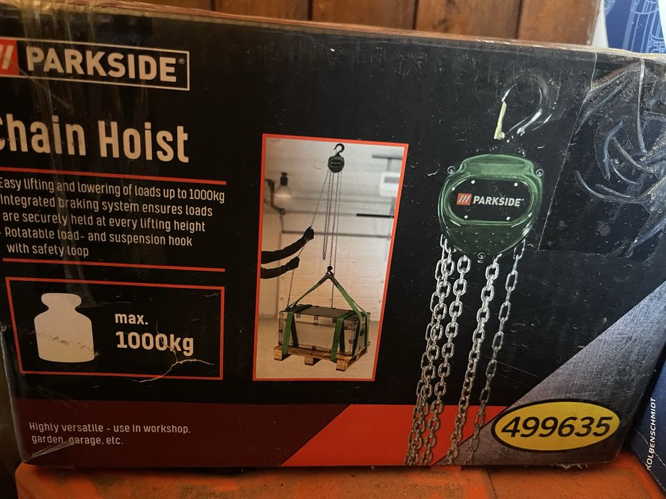 Ланцюгова тіль, вантажопідйомник, лебедка, parkside