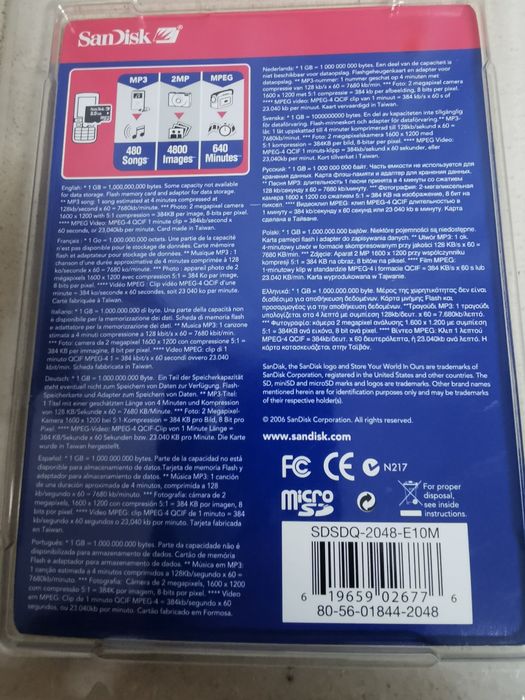 Cartão memoria 2G micro ship