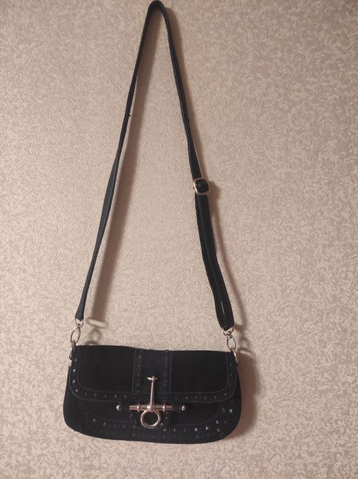 Сумка Клатч Чорна, замш