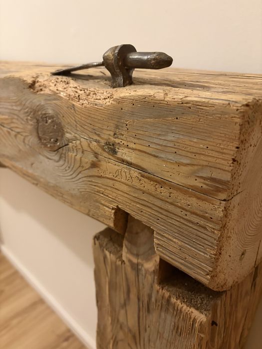 Konsola drewniana półka LOFT vintage RETRO stare okucia okno