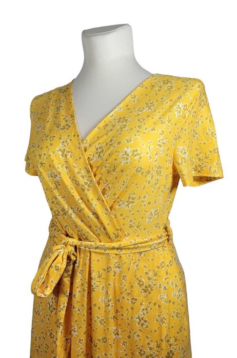 Nowa żółta sukienka 40,L/42,XL wzór w kwiatki BonPrix BPC na lato