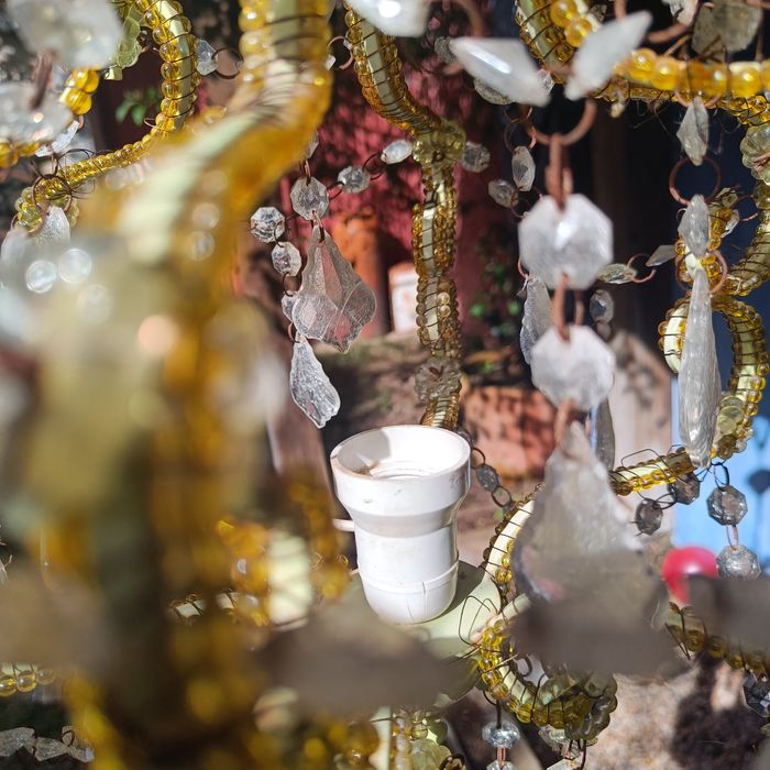 Candeeiro verde em acrílico