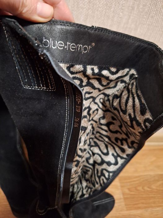 Сапоги чоботи замшевые замшеві blue-tempt