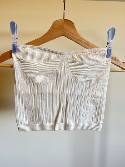 Top branco Bershka canelado novo XS/S sem costuras