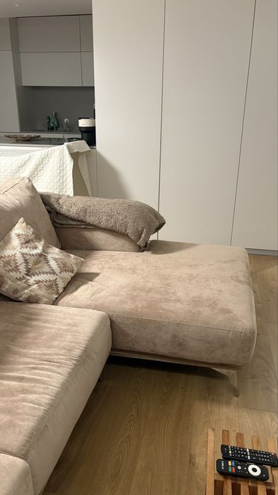 Sofa 3 metros rosa bege novo