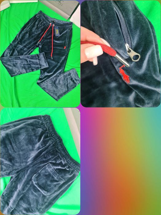 Sklepowe Spodnie meskie Ultra Premium Ralph Hugo Boss welur OUTLET