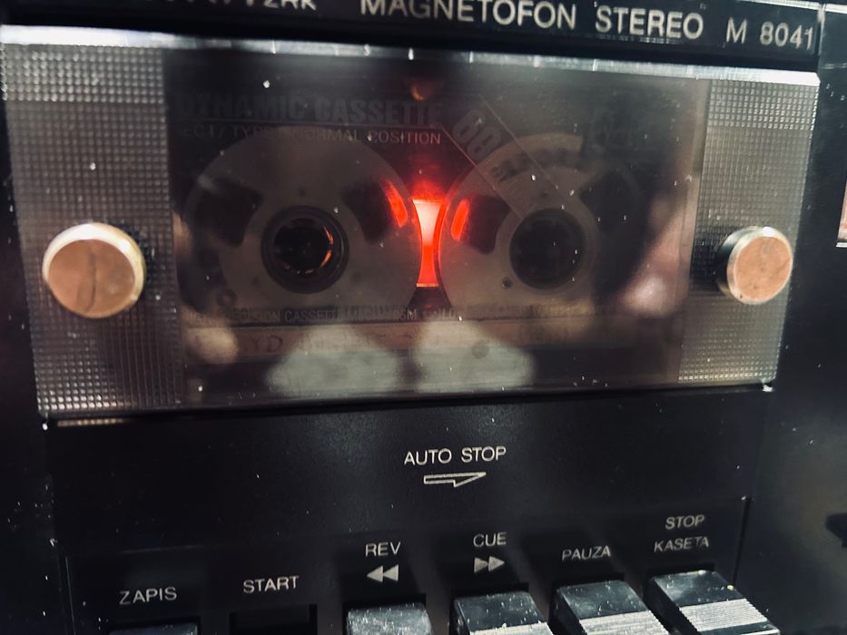 Czarna  Mini wieza 8040/8041 Unitra-Diora, komplet z PRL