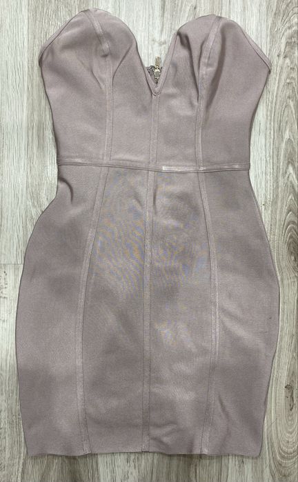 Sukienka mini bandażowa brudny róż m Missguided