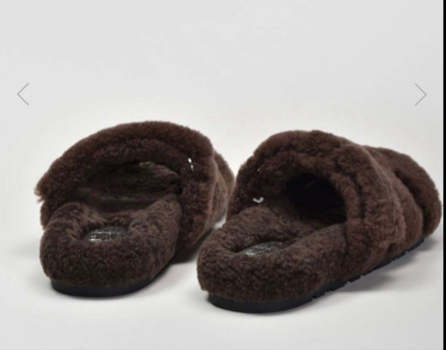 Тапочки меховые в стиле Hermes