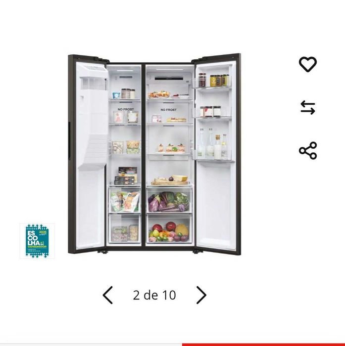 Frigorífico Americano Haier HSR5918DIPB  Novo; 3 Anos de Garantia