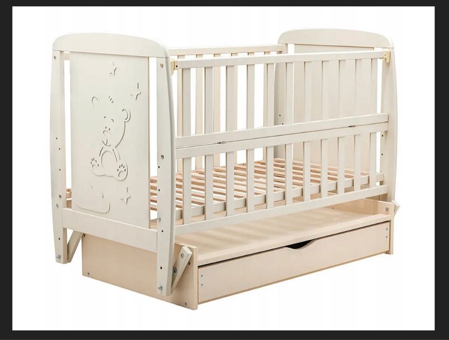 Łóżeczko dziecięce z szufladą kołyską Taddy 60x120cm