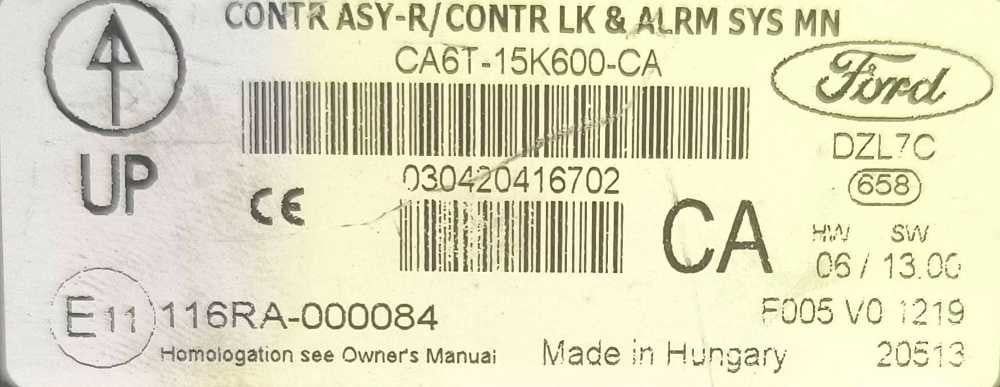 Módulo Eletrónico CA6T-15K600-CA - FORD FIESTA V