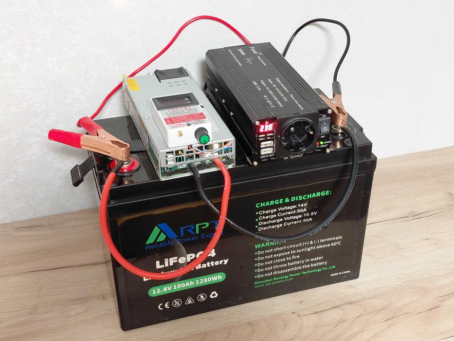 Комплект резервного живлення (Акумулятор LiFePO4 + інвертор+зарядний пристрій)