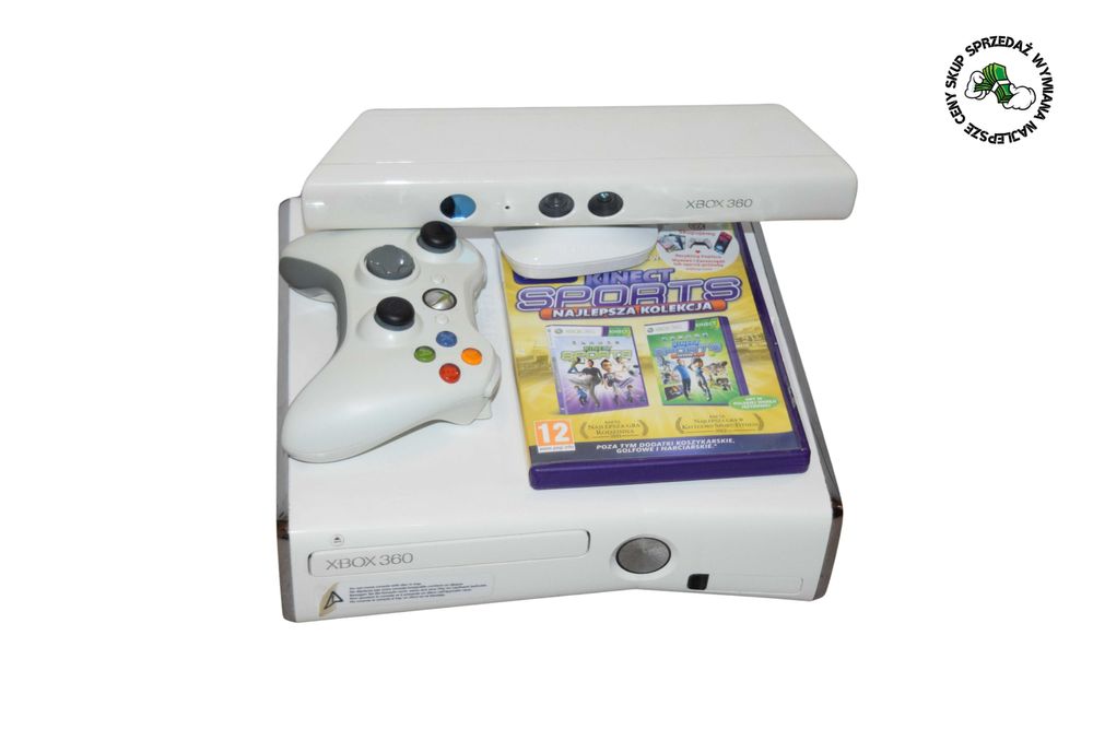 Konsola Xbox 360 model 1439 Slim White 250GB pad/gra/kinect/zasilacz
