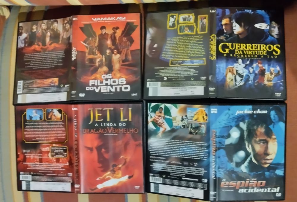 Coleção de 4 DVDs de filmes de Artes Marciais