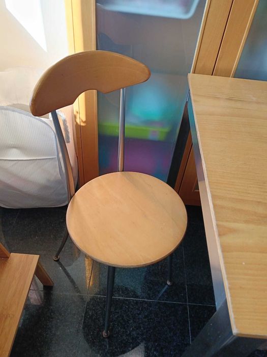 Mesa madeira extensível + 2 cadeiras | Conjunto completo de cozinha