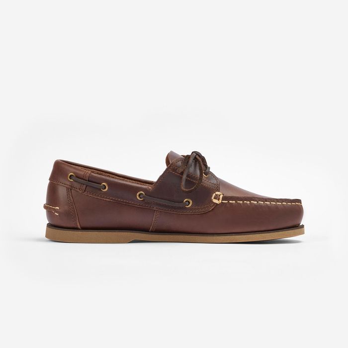 Sapatos de vela couro SAILING 500 Castanho