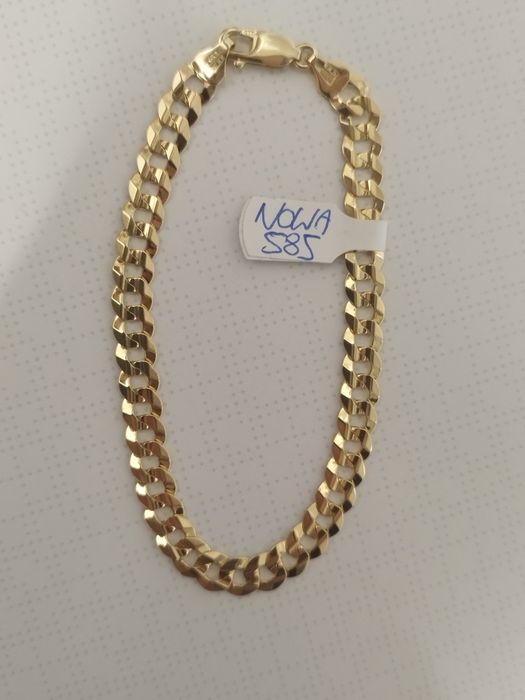 Nowa piękna złota bransoletka pancerka 585 14k 9.79gr 21.5 unikat!!
