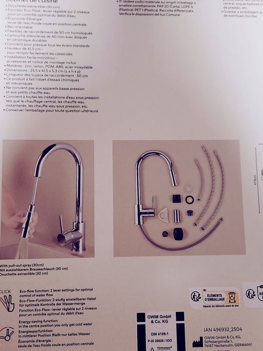 Torneira Água quente  cozinha (35€) ,E de Chuveiro (47,50€)