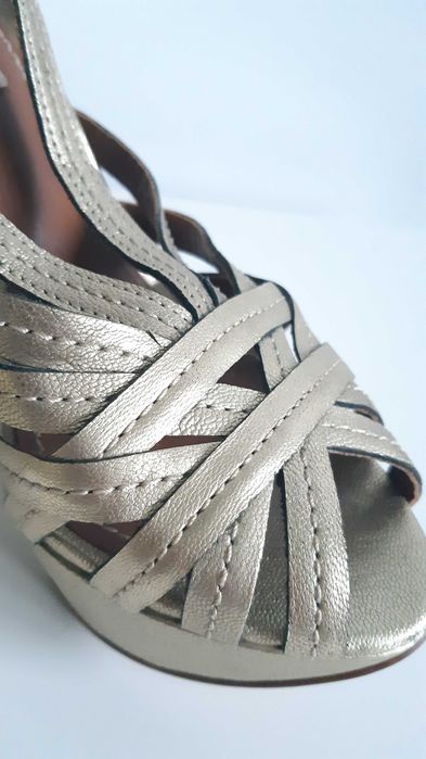 złote buty sandałki na szpilce wysoki obcas złoto ZARA 37