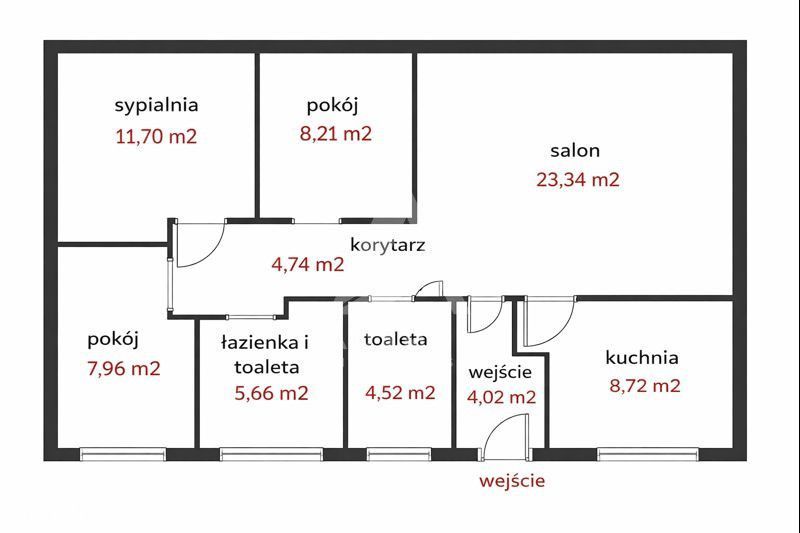 Nowy dom parterowy 78 m2 - stan surowy zamknięty.