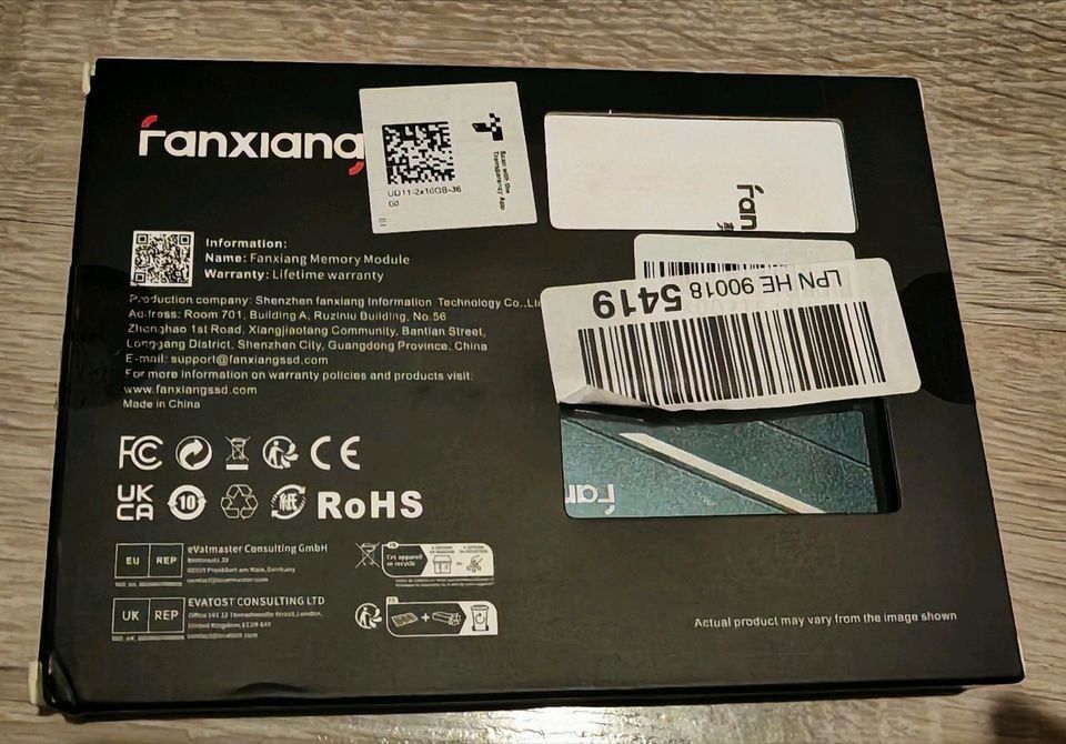Fanxiang 32GB DDR4 3600MHz RGB RAM – 2x16GB (32GB Kit) – NEU OVP