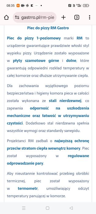 Piec do pizzy firmy RM gastro