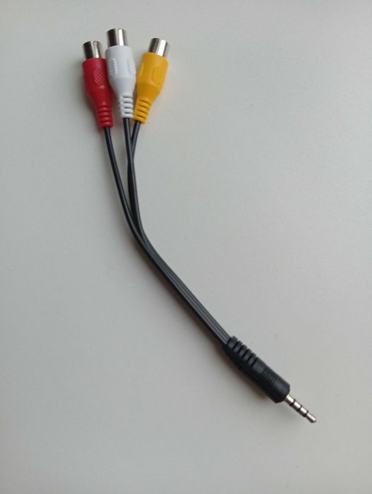 AV-кабель переходник Mini Jack 3.5 мм на 3 RCA (Тюльпаны) - новый.