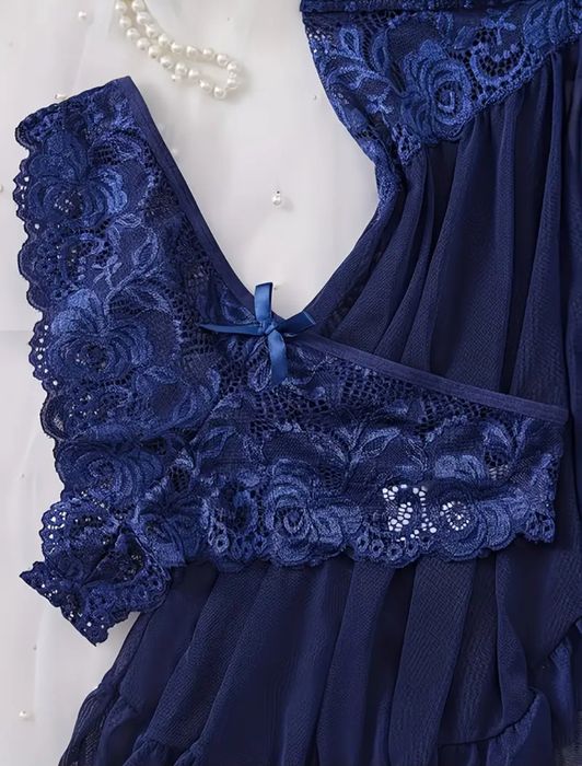 Conjunto de babydoll  e calcinha em renda, tamanho XXL
