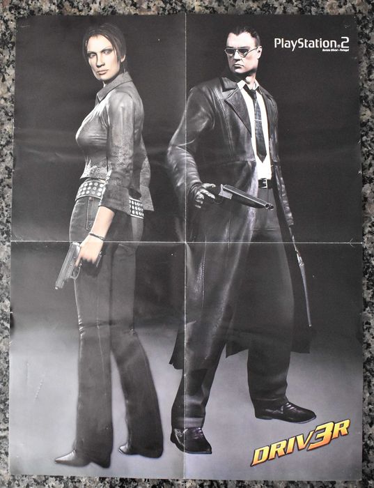 KOF: Maximum Impact / Driv3r - Poster antigo jogos PlayStation 2 (PS2)