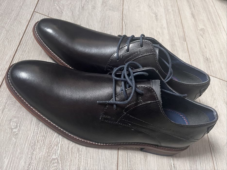 Męskie nowe buty ze skóry naturalnej 43