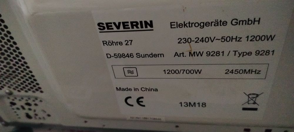 Kuchenka mikrofalowa SEVERIN