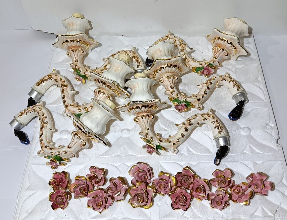 UNIKAT! Żyrandol Capodimonte Ceramiche Cavalli 18-ramienny Bassano