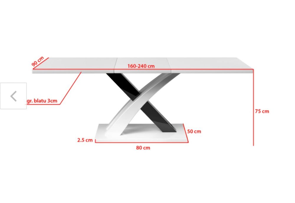Stół rozkładany do salonu/jadalni