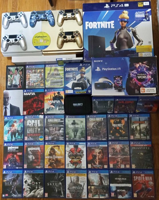 Лиц.PS4Slim"GTA5/RDR2/MK/GodWar/NFS/Fifa"(Обмен Приставки/игр)+пультДУ