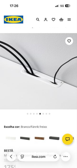 IKEA BESTÅ Móvel de TV branco com portas Fänrik freixo 180x42x38 cm