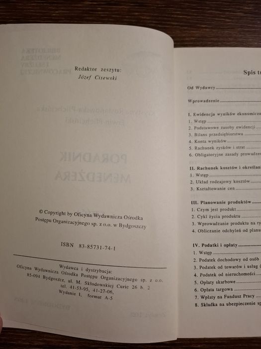Poradnik menedżera, cz. 1 i cz.3, Krystyna Rosłanowska-Plichcińska