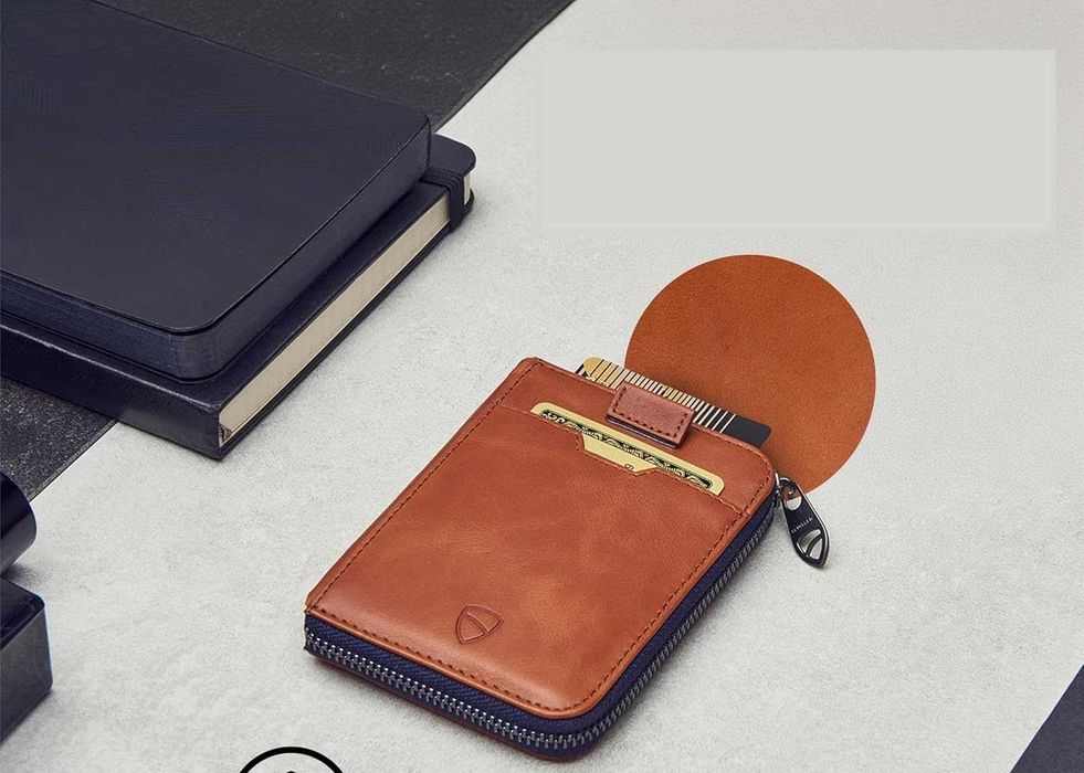 DH3 Męski Mały Portfel Skórzany SLIM Vaultskin Skóra Naturalna RFID