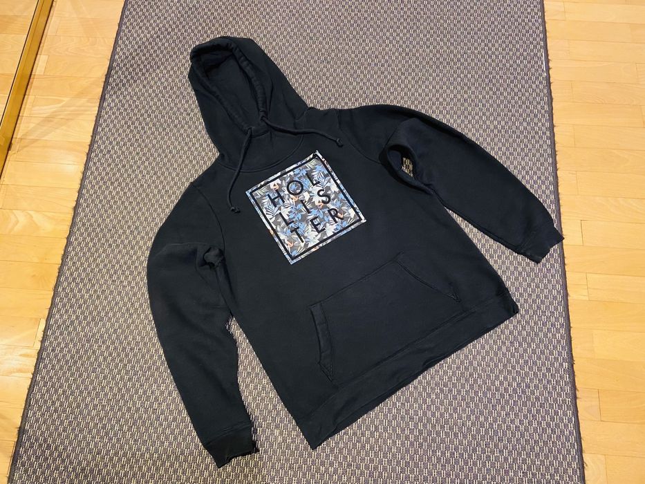 Bluza z kapturem HOLLISTER California hoodie L czarna kangurka