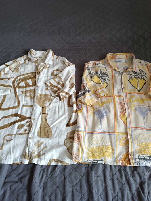Koszule bawełna lato męskie Bershka i Pull&Bear