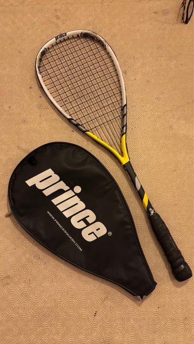 Raquete Squash Prince e bolas
